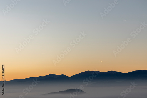 ground fog in area named "Steirisches Almenland" near Semriach in Styria, Austria © Lunghammer
