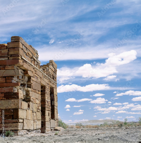 Abandoned house in ghost town photo