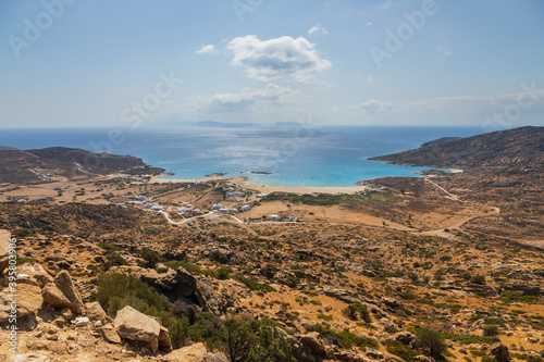 View to the popular Manganari beach, Ios Island, Greece. photo