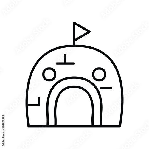 Igloo Frozen building house line icon