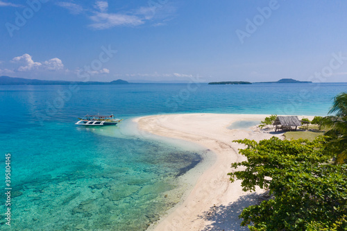 Tropical island with a white beach. Mahaba Island  Philippines.