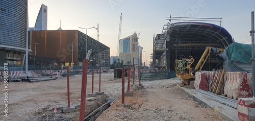 Construction works in Olaya Street, Riyadh, Saudi Arabia photo