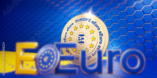 e-euro digital concept of E...