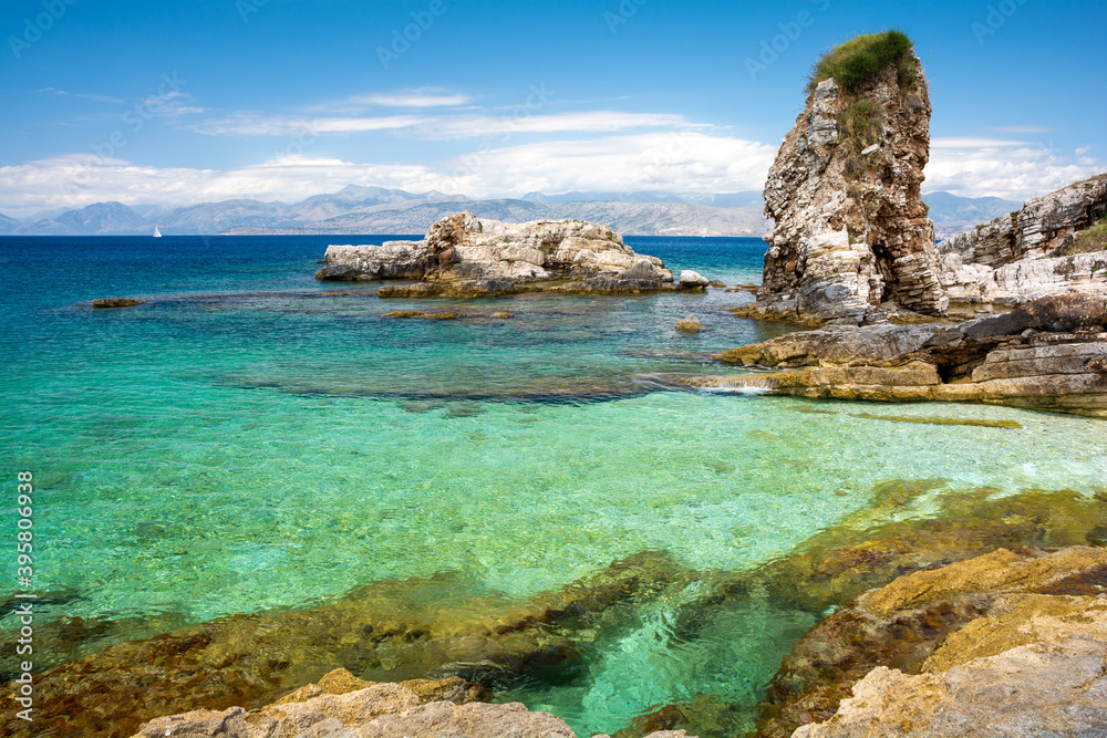 amazing blue sea in Kassiopi on Corfu island