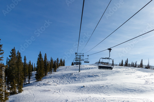 ski lift in the mountains, colorado, snowmass 