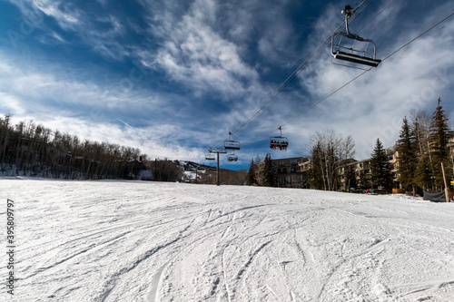 ski lift in the mountains