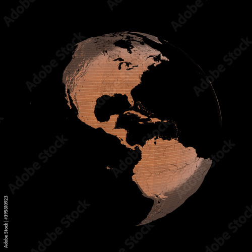 Solar cells Earth. 3D render. 