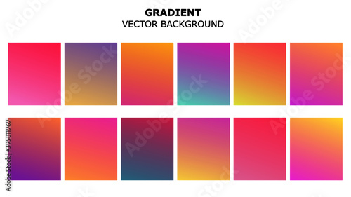 VIvid gradient vector colorful abstract background set. Minimalist multicolor gradient vector design, colorful new creative collection