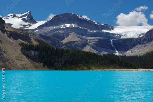 Bow falls draining from Wapta Icefield glacier into Bow lake