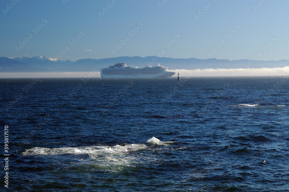 Alaska cruise ship heading into Victoria Harbour