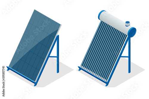 Isometric Home Solar Energy Equipment Isometric Icon. Renewable Energy Sources. Backup Power Energy Storage System isolated on white background.