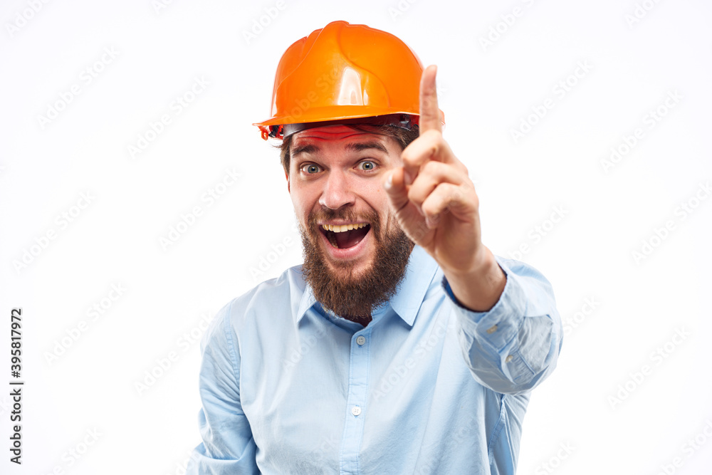 man in construction uniform orange paint industry professional cropped view