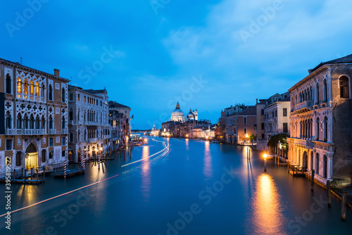 VENICE  ITALY. Venice city panoramic sunset view. Beautiful sunset view at Grand Canal.