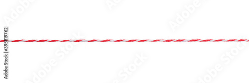 Red and white twisted rope isolated