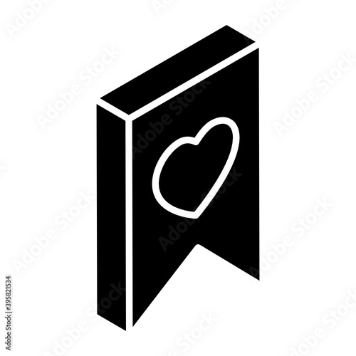 
Glyph isometric icon of favourite bookmark 
