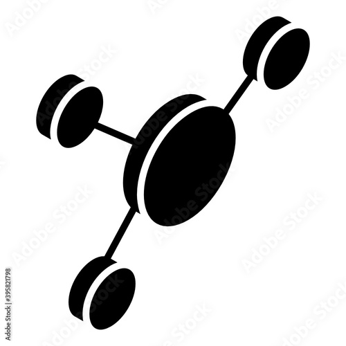 
Polymers structure, glyph isometric icon of molecules 
