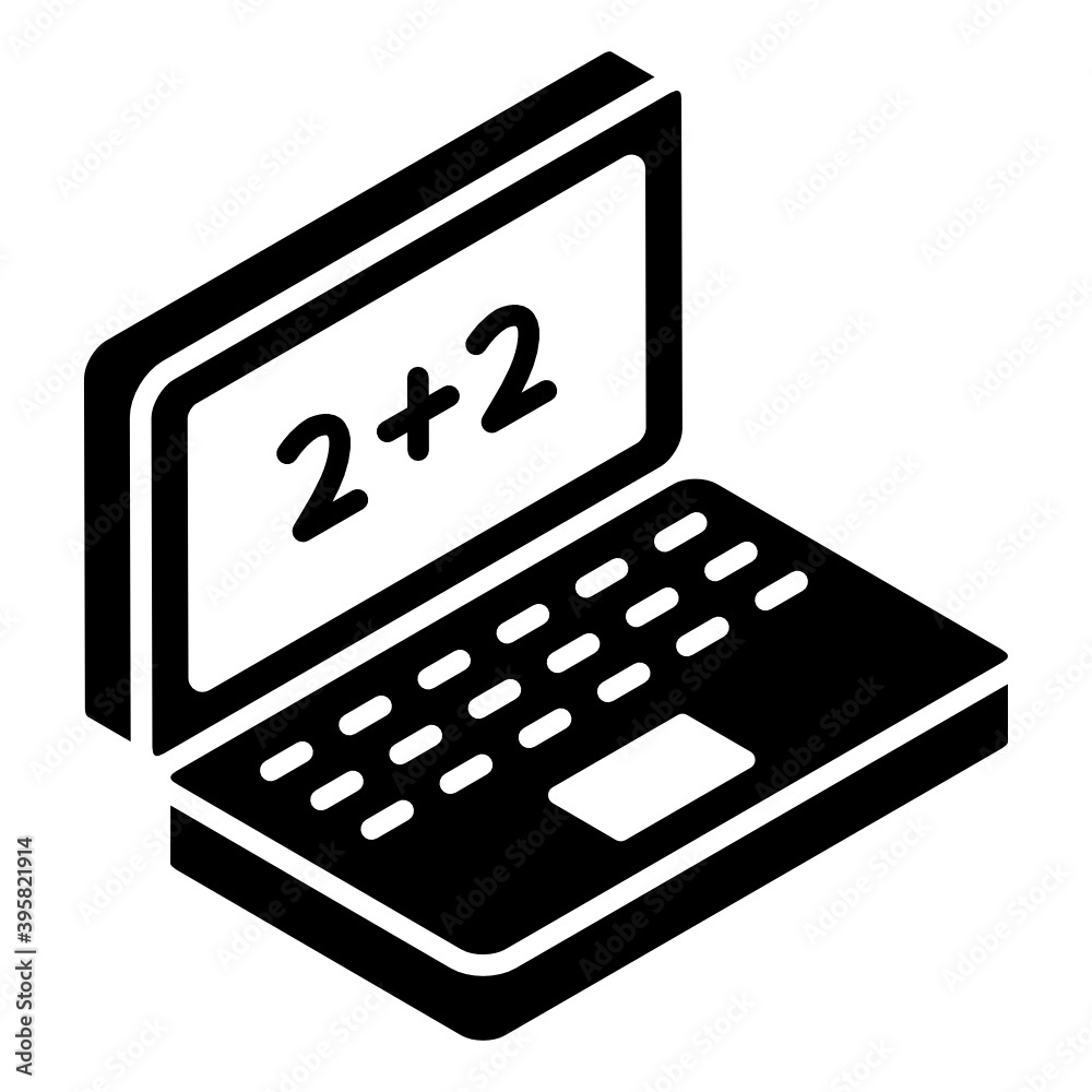 Mathematics learning concept, online maths icon of glyph isometric
Mathematics learning concept, online maths icon of glyph isometric