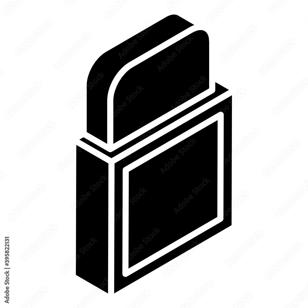 Office stationery tool, eraser icon in glyph isometric style
Office stationery tool, eraser icon in glyph isometric style
