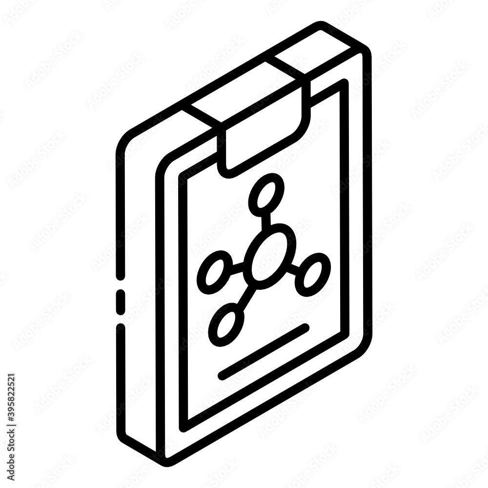 Science document, glyph isometric icon of molecule report
Science document, glyph isometric icon of molecule report