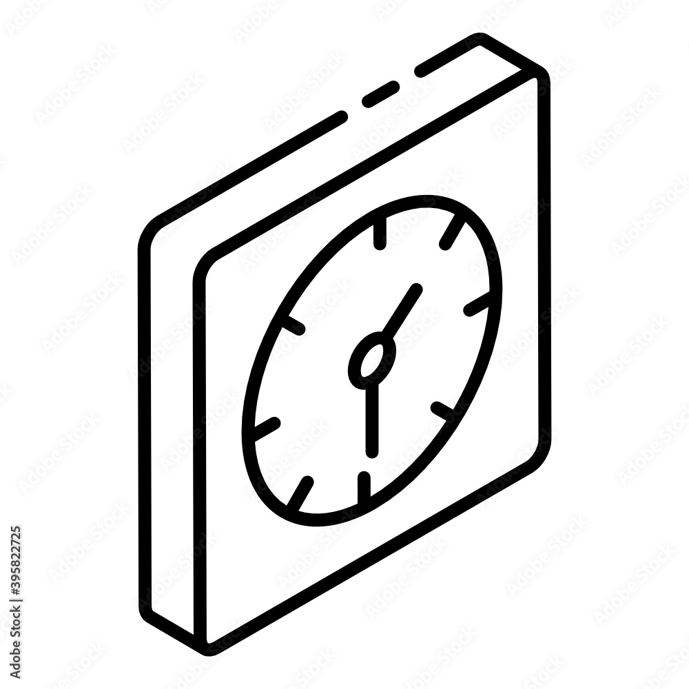 Glyph isometric icon of a wall clock
Glyph isometric icon of a wall clock