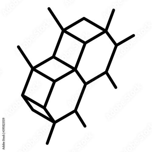 
Chemical bond structure, glyph isometric icon of organic chemistry 
