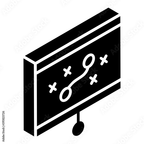 
Business tactics in glyph isometric icon 
