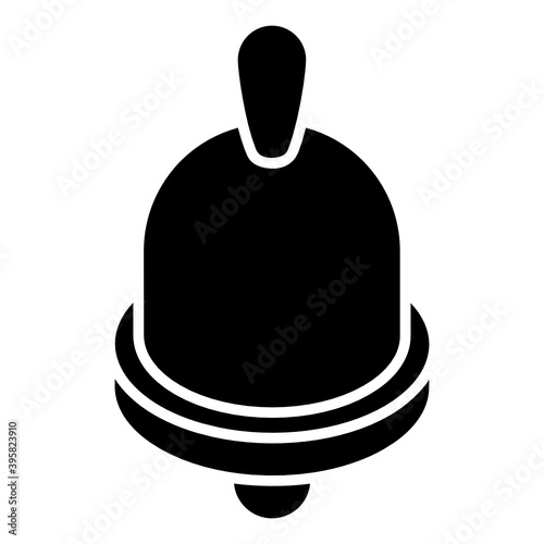 
Bell glyph isometric icon, school equipment 
