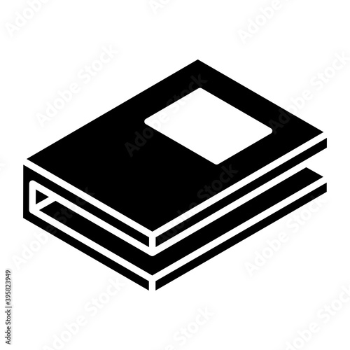
Guide glyph isometric icon, user instructions booklet 
