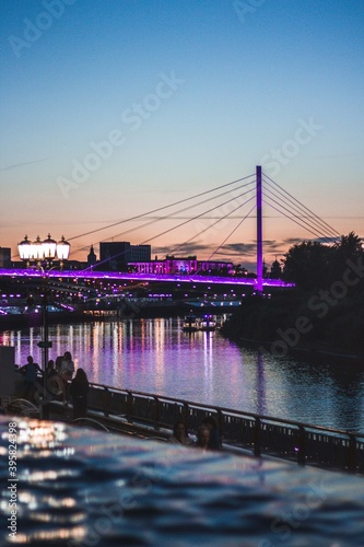 Night city bridge