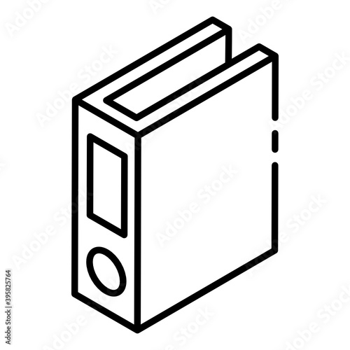 
Guidebook glyph isometric icon, user instructions booklet 
