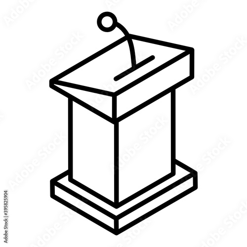 
Rostrum glyph isometric icon, speaking podium 
