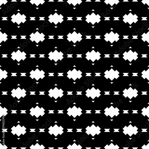 Seamless pattern. Ethnic illustration. Figures, triangles ornament. Geometrical wallpaper. Triangular shapes, forms backdrop. Geometric background. Textile print, abstract image. Vector artwork.