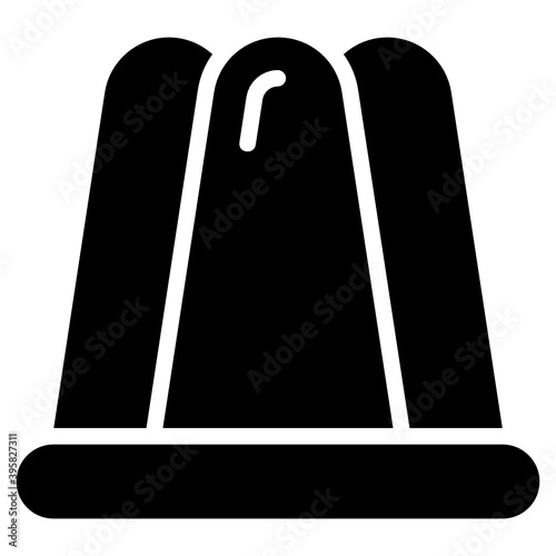 
Sweet gelatin dessert, flat icon of jelly  
