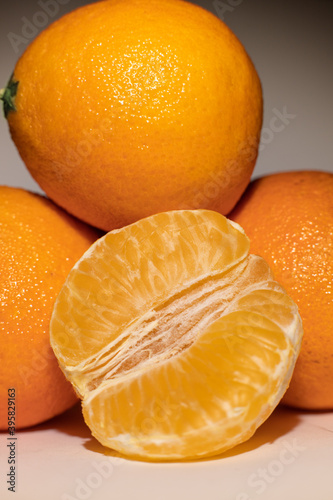 fresh orange tangerines close up, makro fruit mandarin