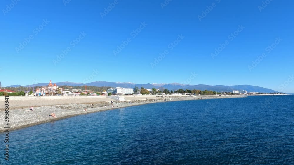 the coast of the black sea. recreation and tourism in autumn. Russia, Sochi, the coast of the black sea. recreation and tourism in autumn. Russia, Sochi,