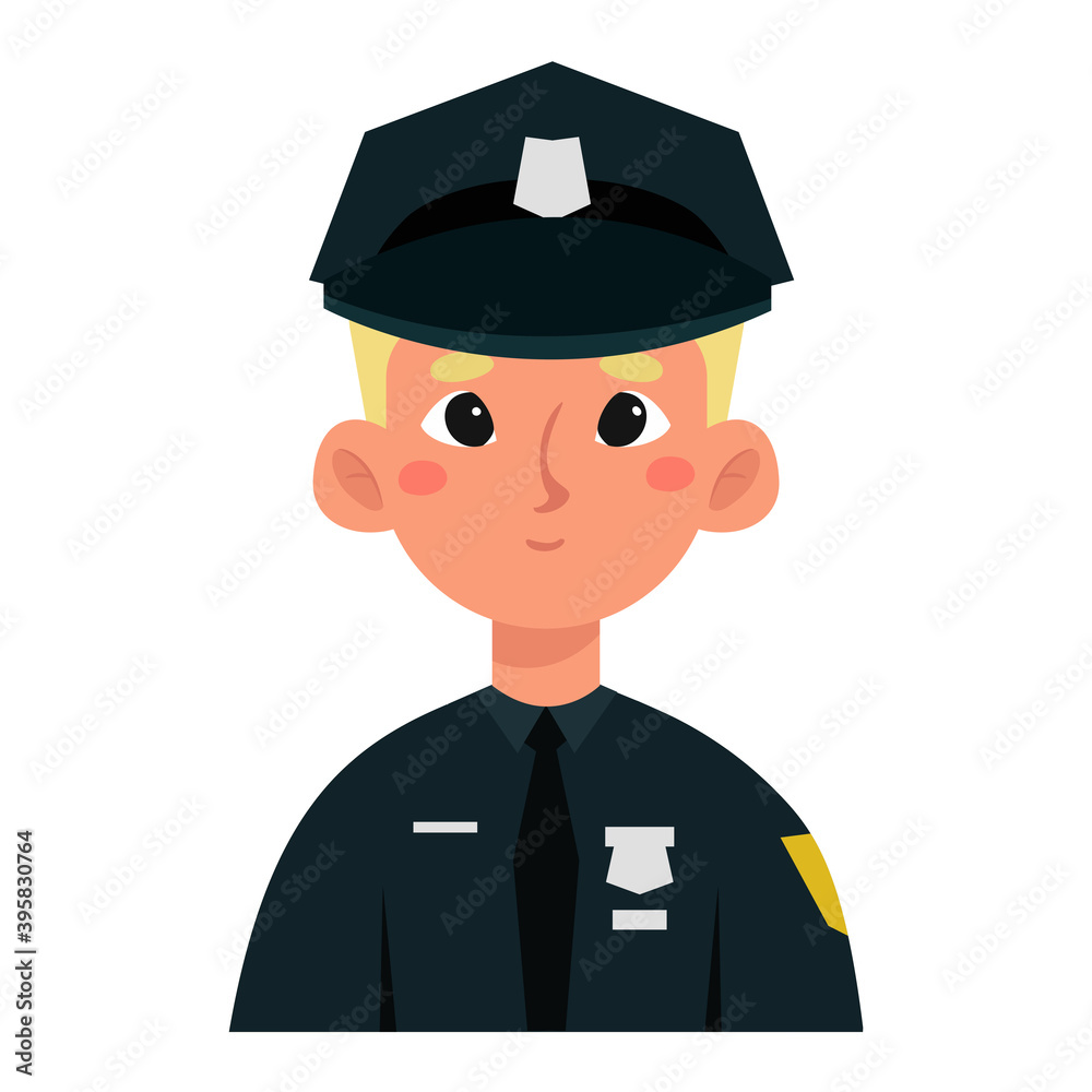 Isolated police old labour day icon- Vector