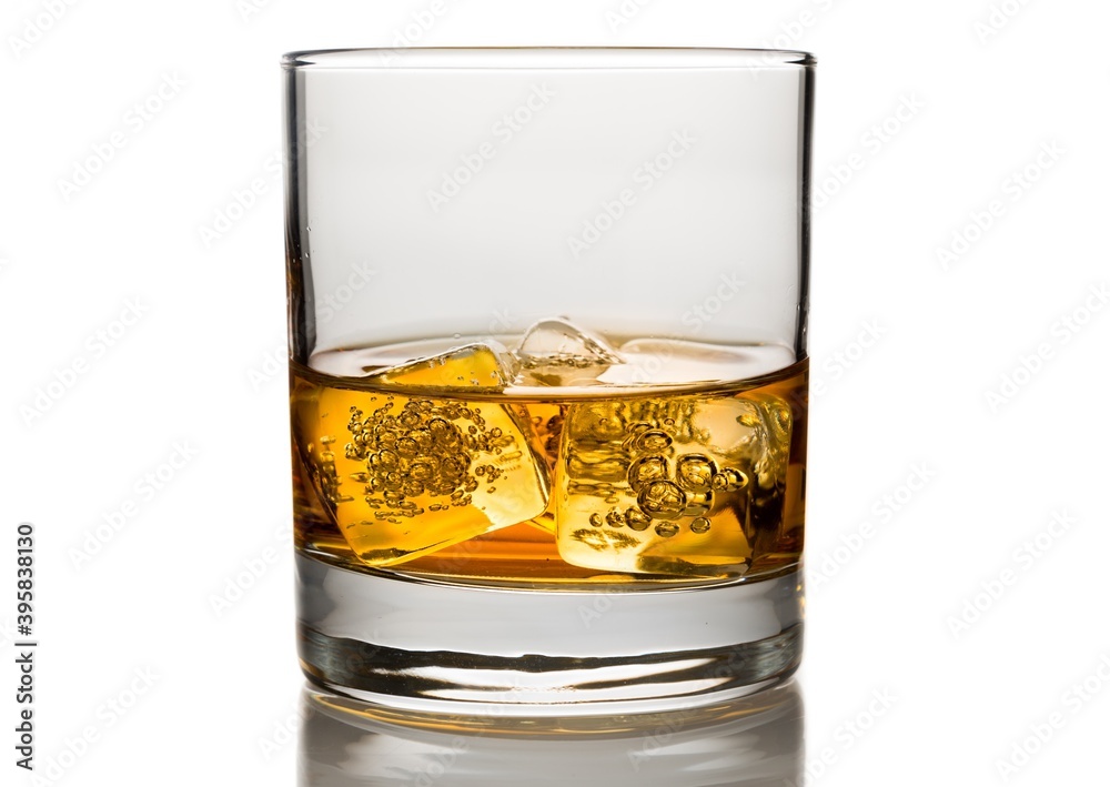 Glass of Whiskey and Ice Glass of Whiskey and Ice