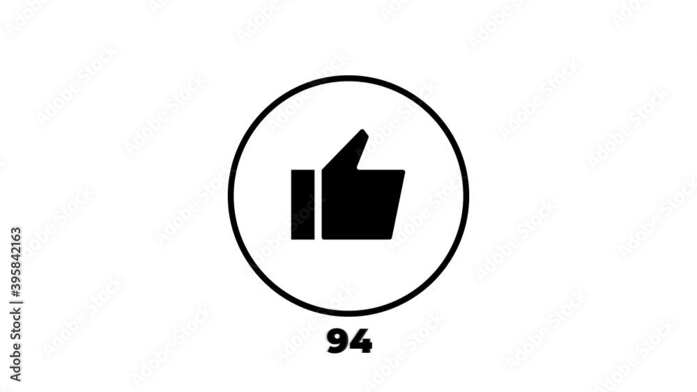 Flat design thumbs up 4K social media like counter, shows clicks over time on a white background with alpha matte Flat design thumbs up 4K social media like counter, shows clicks over time on a white background with alpha matte