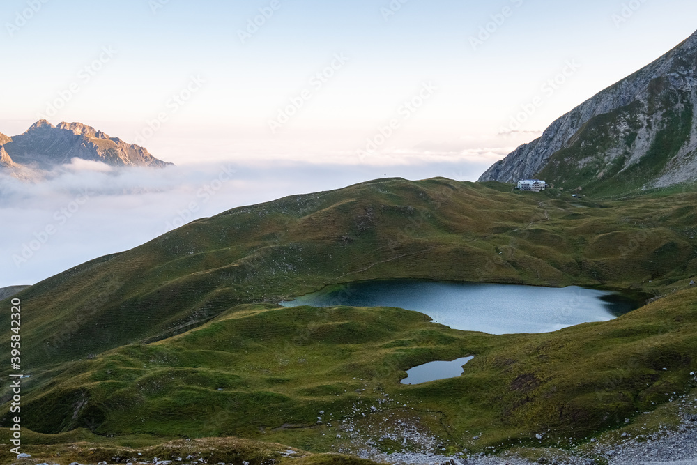 Hiking before sunrise to catch the first light, Germany Hiking before sunrise to catch the first light, Germany