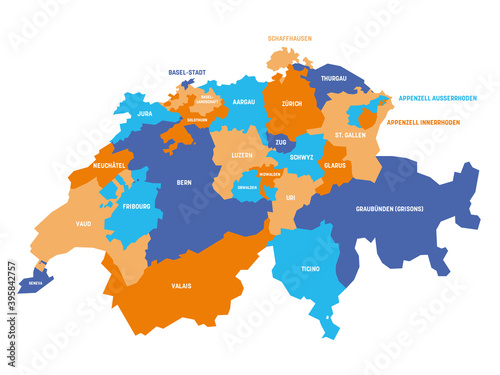 Canton of Switzerland map