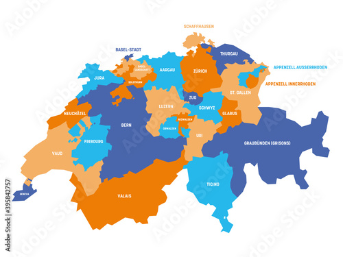 Canton of Switzerland map © pyty