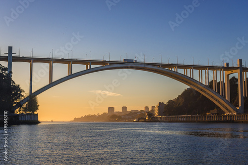 Arrabida Bridge between Vila Nova de Gaia and Porto cities in Portugal