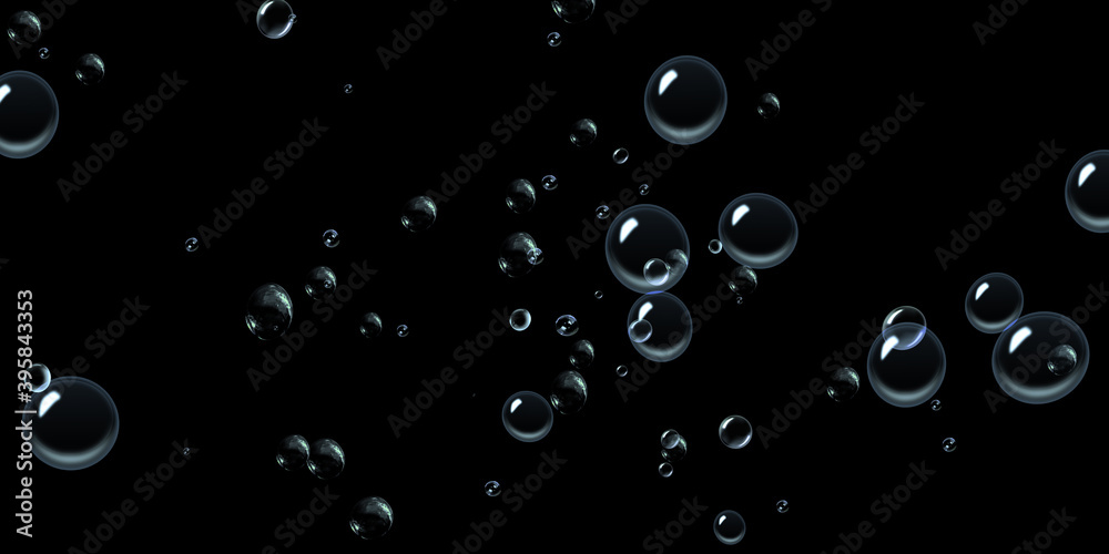 Soap bubbles Stock Image In Black Background