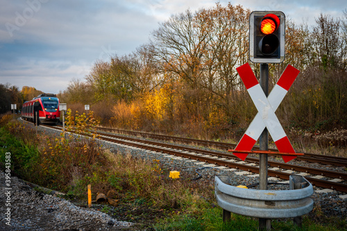 Zug am Bahnübergang photo