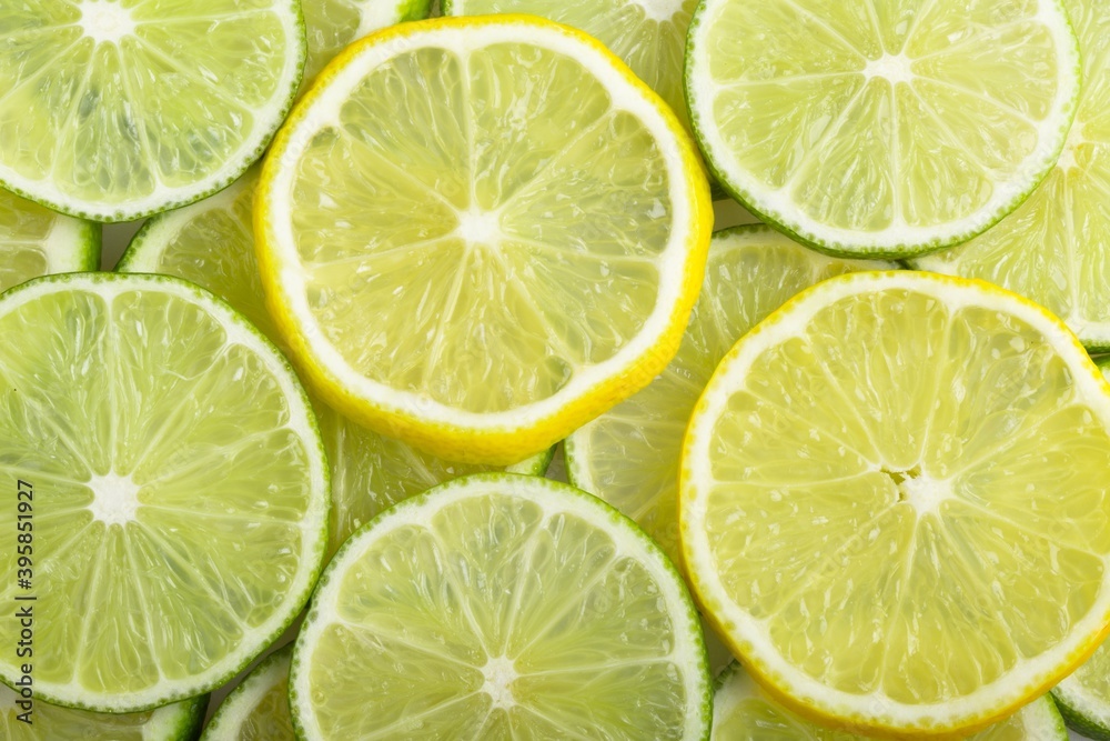 Close-Up of Slices of Lemons and Limes