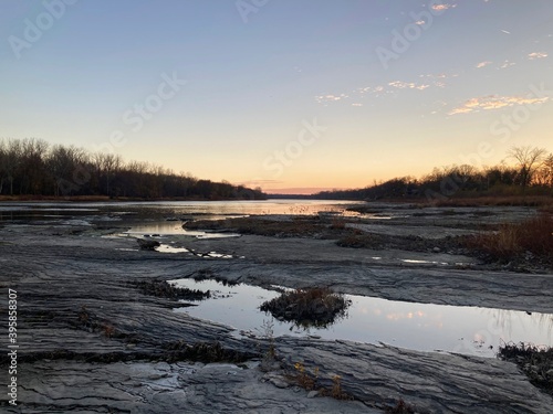 sunrise over the river