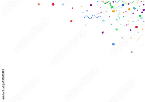 Colored Ribbon Shiny Vector White Background. 