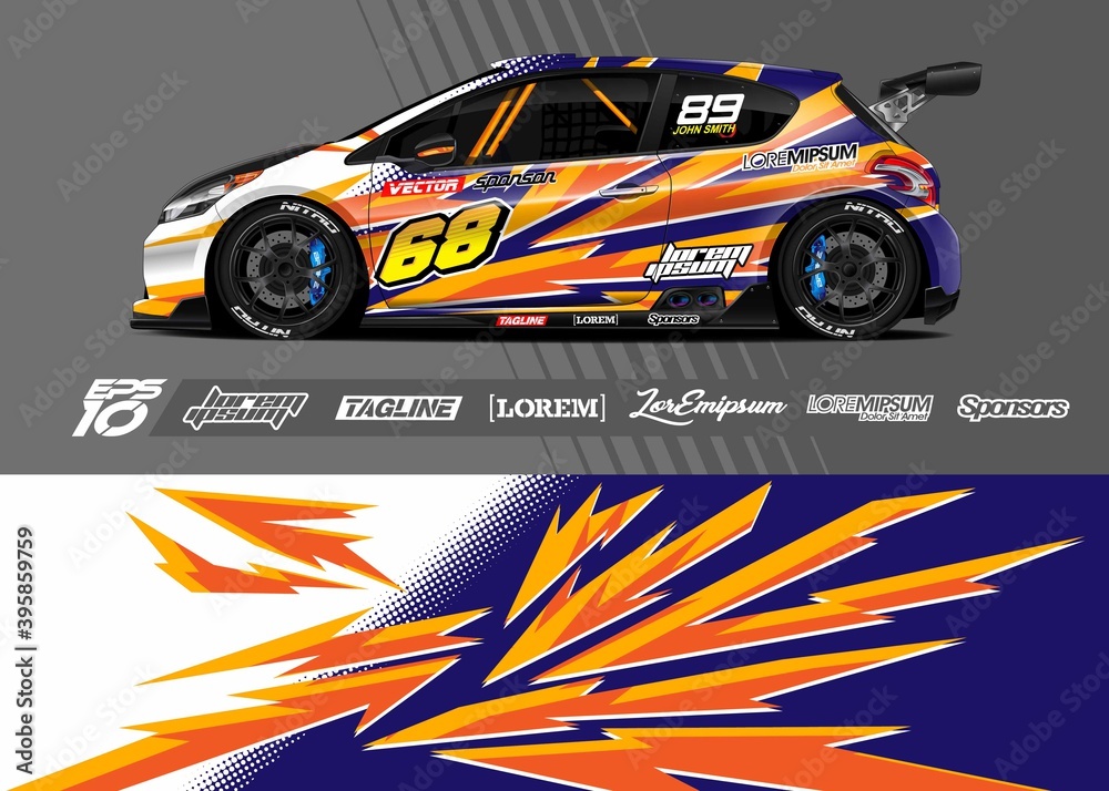 Car wrap decal designs. Abstract racing and sport background for racing livery or daily use car vinyl sticker. Car wrap decal designs. Abstract racing and sport background for racing livery or daily use car vinyl sticker.