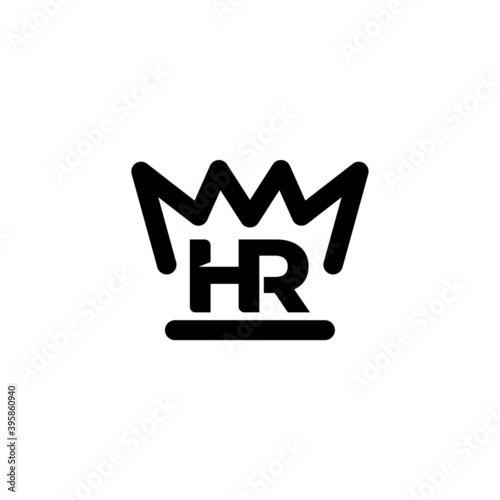 h and r letter with simple crown logo, vector illustrtions