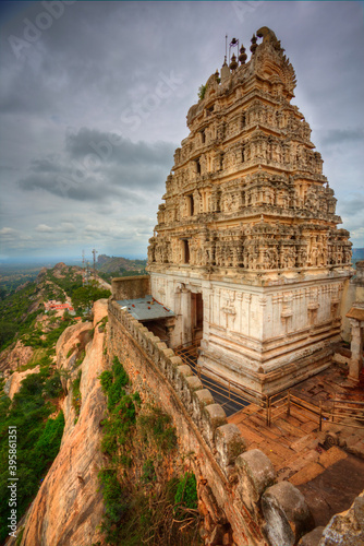 14th Century Ancient Hill Top South Indian Style Temple of Sri Yoga-Narasimha 
Melkote, Karnataka, India photo